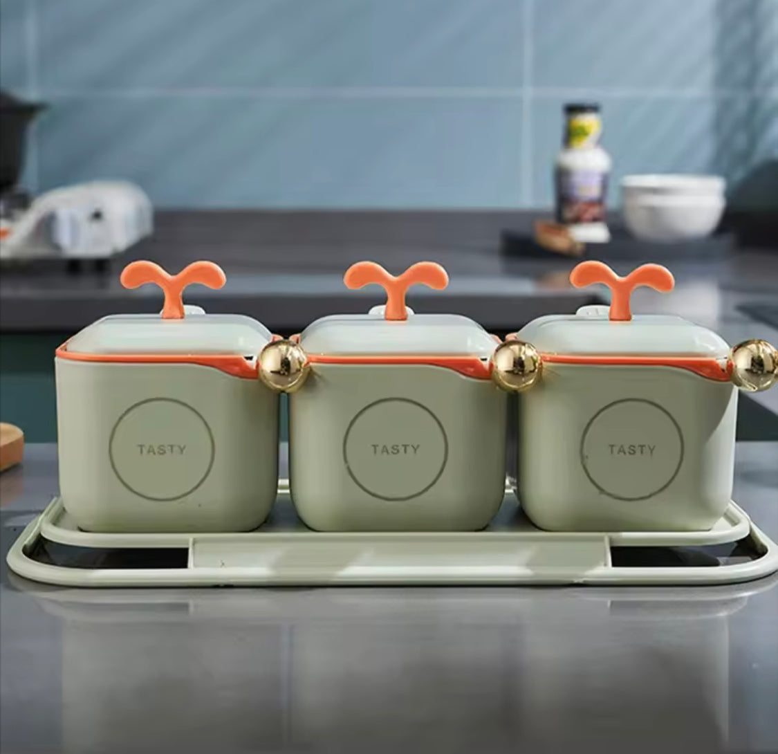 3-Piece Seasoning Jar Set with Lid