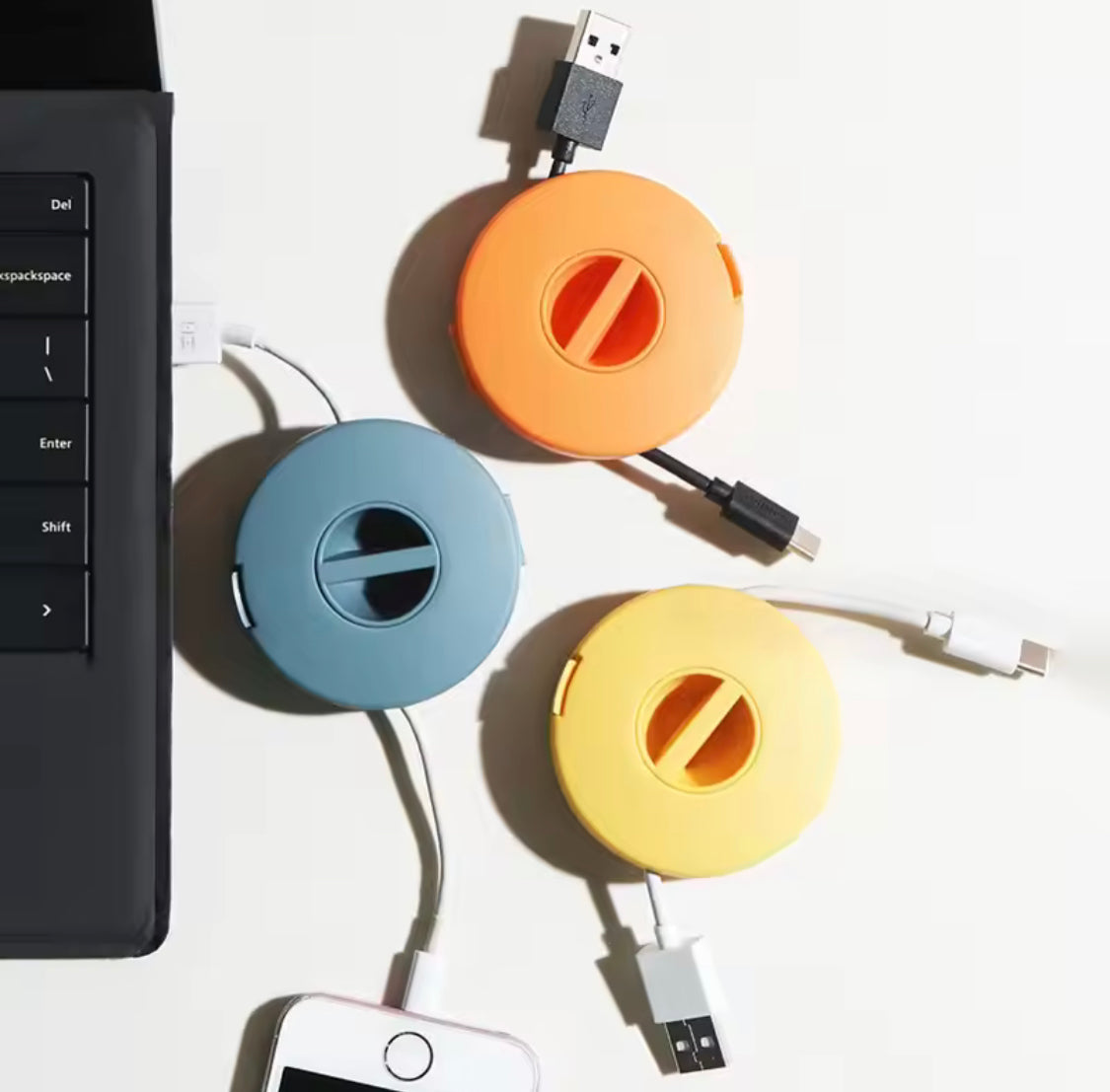 Pack of 3 Rotating Cable Storage Boxes