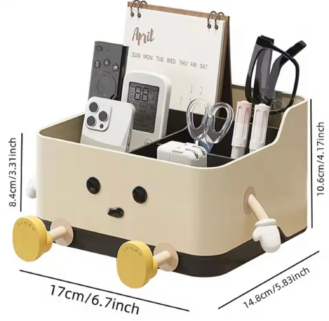 Cartoon Style Multi-Grid Cosmetic Storage Box