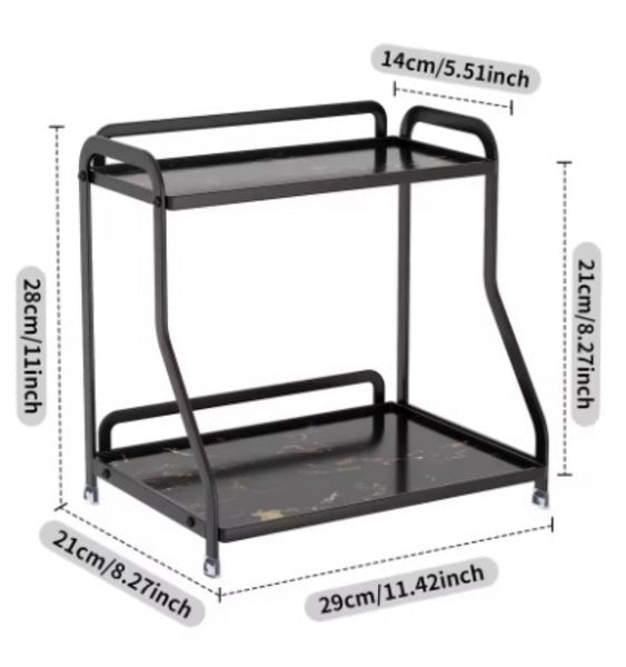 Marble Texture 2 Tier Cosmetic Organizer | Luxury Bathroom Vanity Storage Rack