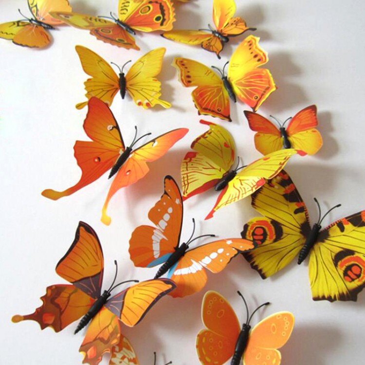 12Pcs Magnetic Butterfly Sticker for Home Decoration