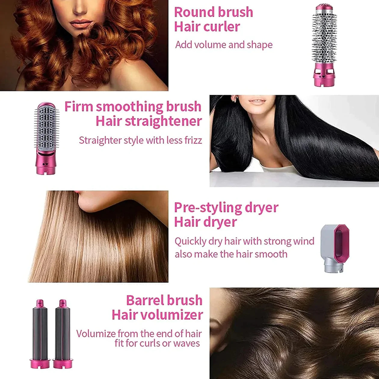 5 in 1 Hair Straightener Brush  Hair Curler Hair Dryer