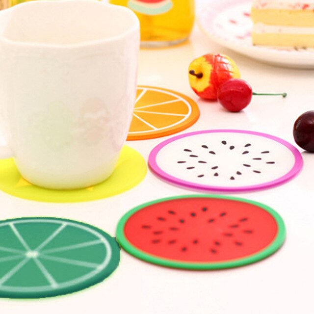 Silicone Fruit Coasters Tea Cup Mats Set Of 6