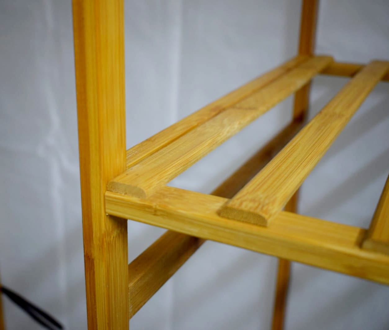 Bamboo Wardrobe Clothes Storage Organizer with Hanging Rack