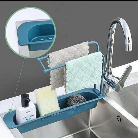 Adjustable Kitchen Sink Drain Basket Rack
