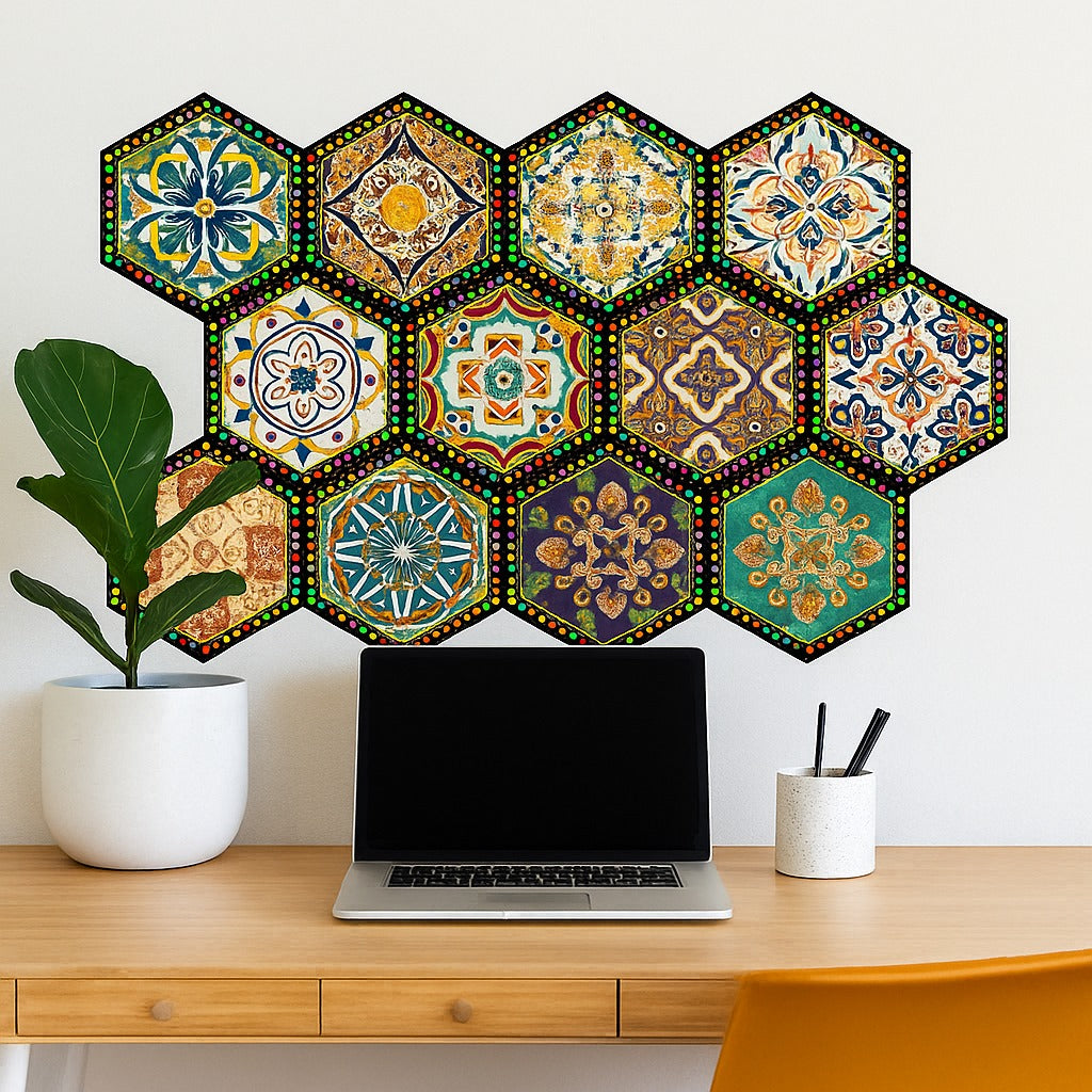 Self-Adhesive Waterproof Wall Decor Stickers ( Pack of 12 )