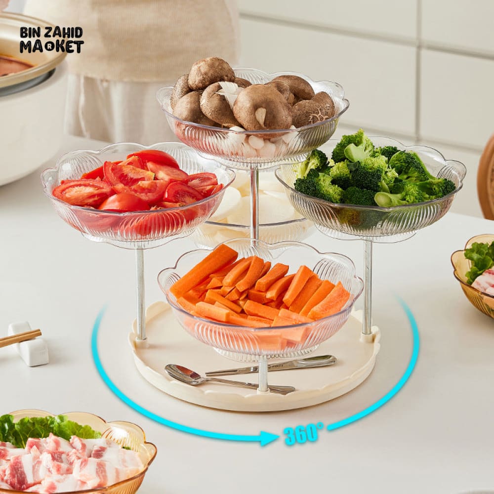 Rotatable Luxury Fruit Plate & Snack Tray