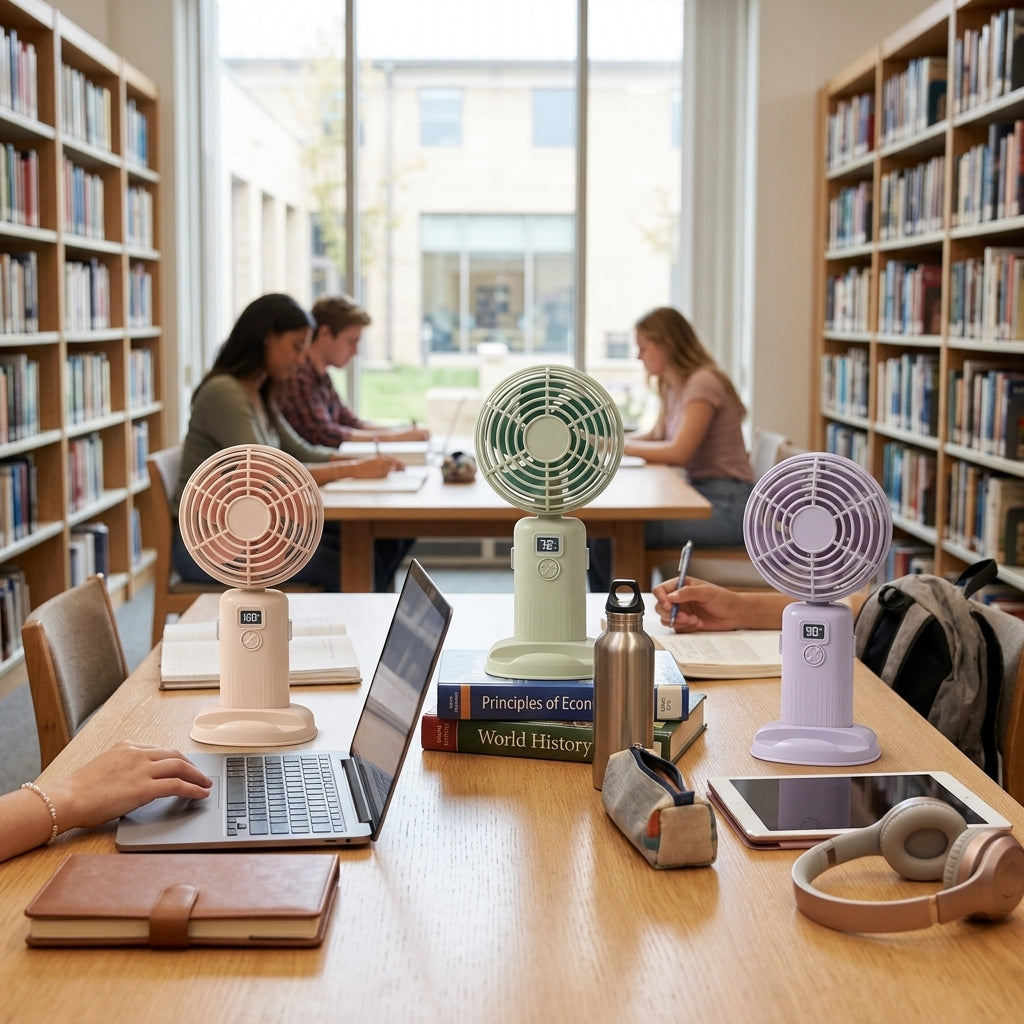 FY-090 Digital Hand Fan – Foldable Portable Silent Desk Fan