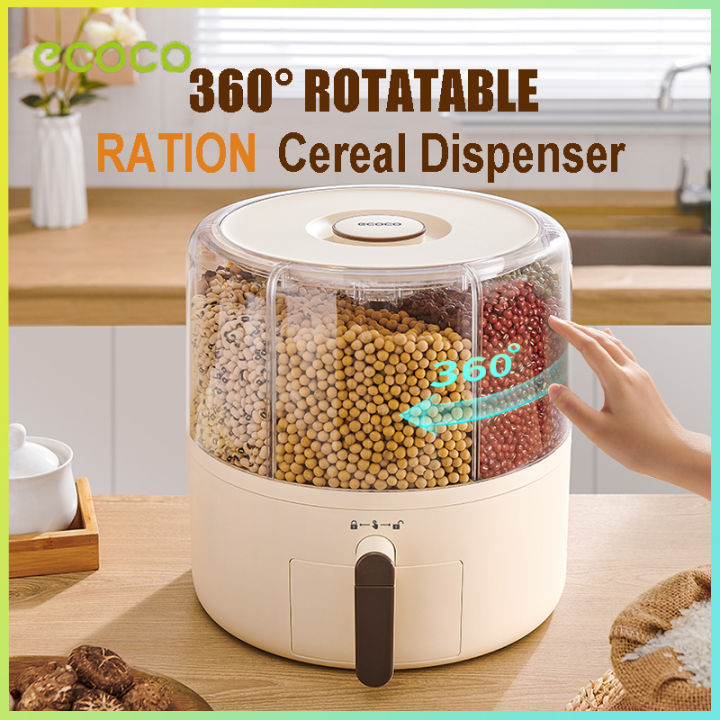 Rotating Kitchen Rice & Grain Dispenser Storage Bin