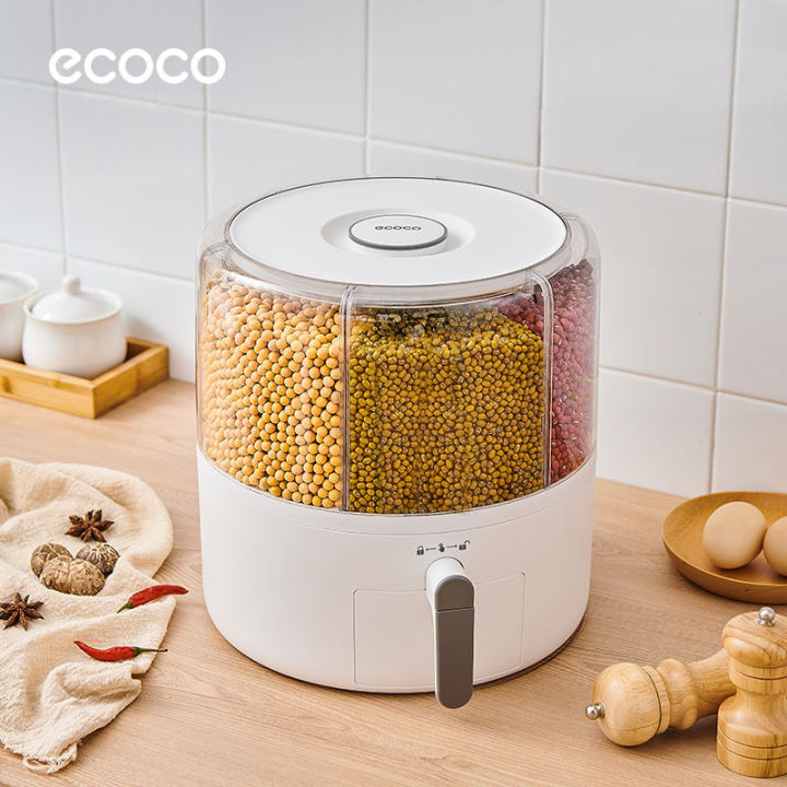 Rotating Kitchen Rice & Grain Dispenser Storage Bin