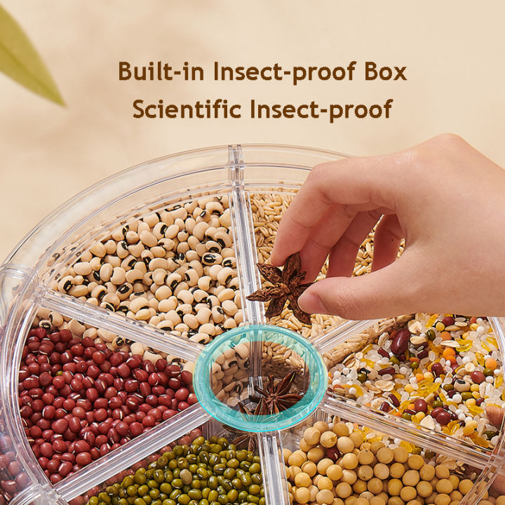Rotating Kitchen Rice & Grain Dispenser Storage Bin