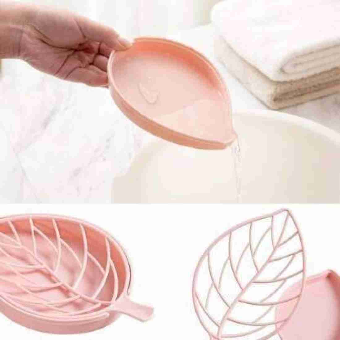 Leaf-Shaped Soap Holder with Drain for Bathroom