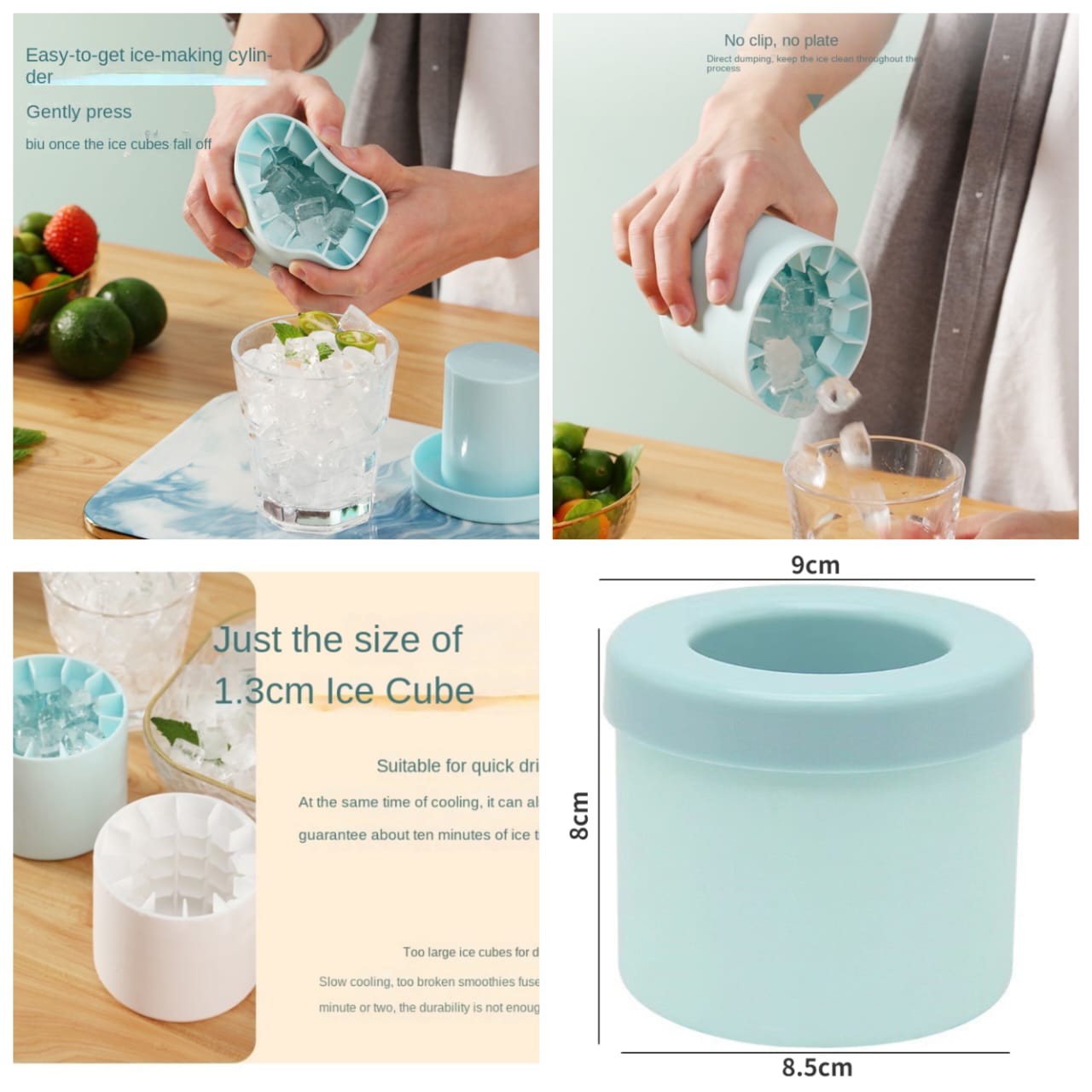 Silicone Ice Cube Mold Round DIY Freezer Bucket