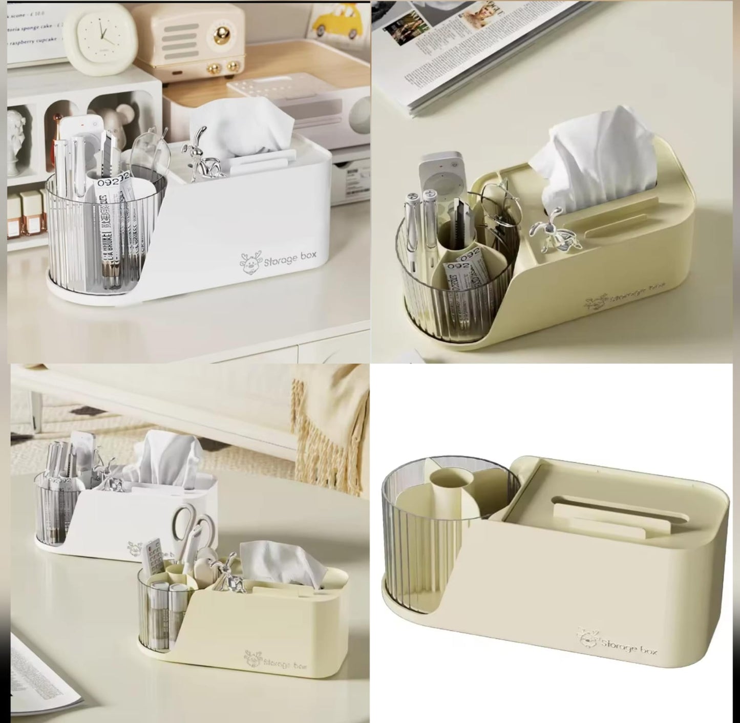 Multifunctional Decorative Tissue Box and Rotating Pen Holder