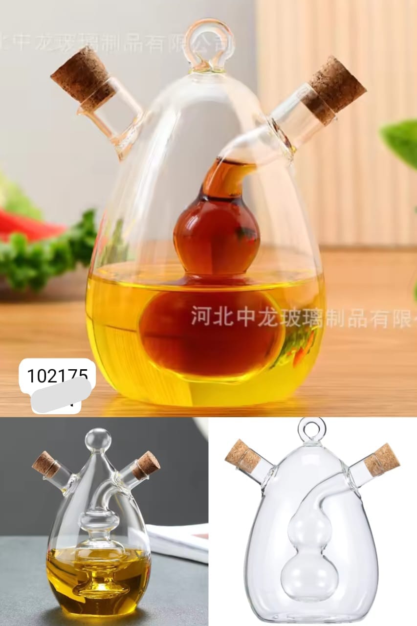 2 in 1 Oil and Vinegar Dispenser Liquid Glass Bottle