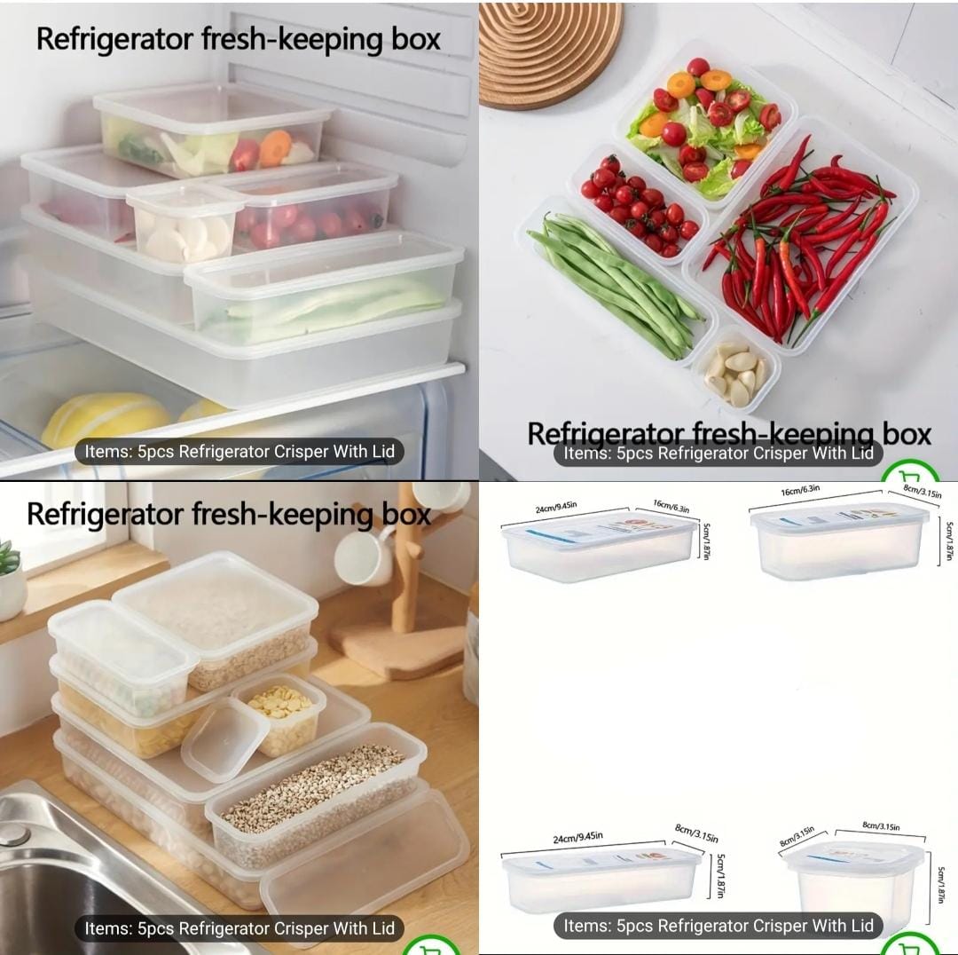 Premium Heavy-Quality Refrigerator Storage Box – 4PCS Set
