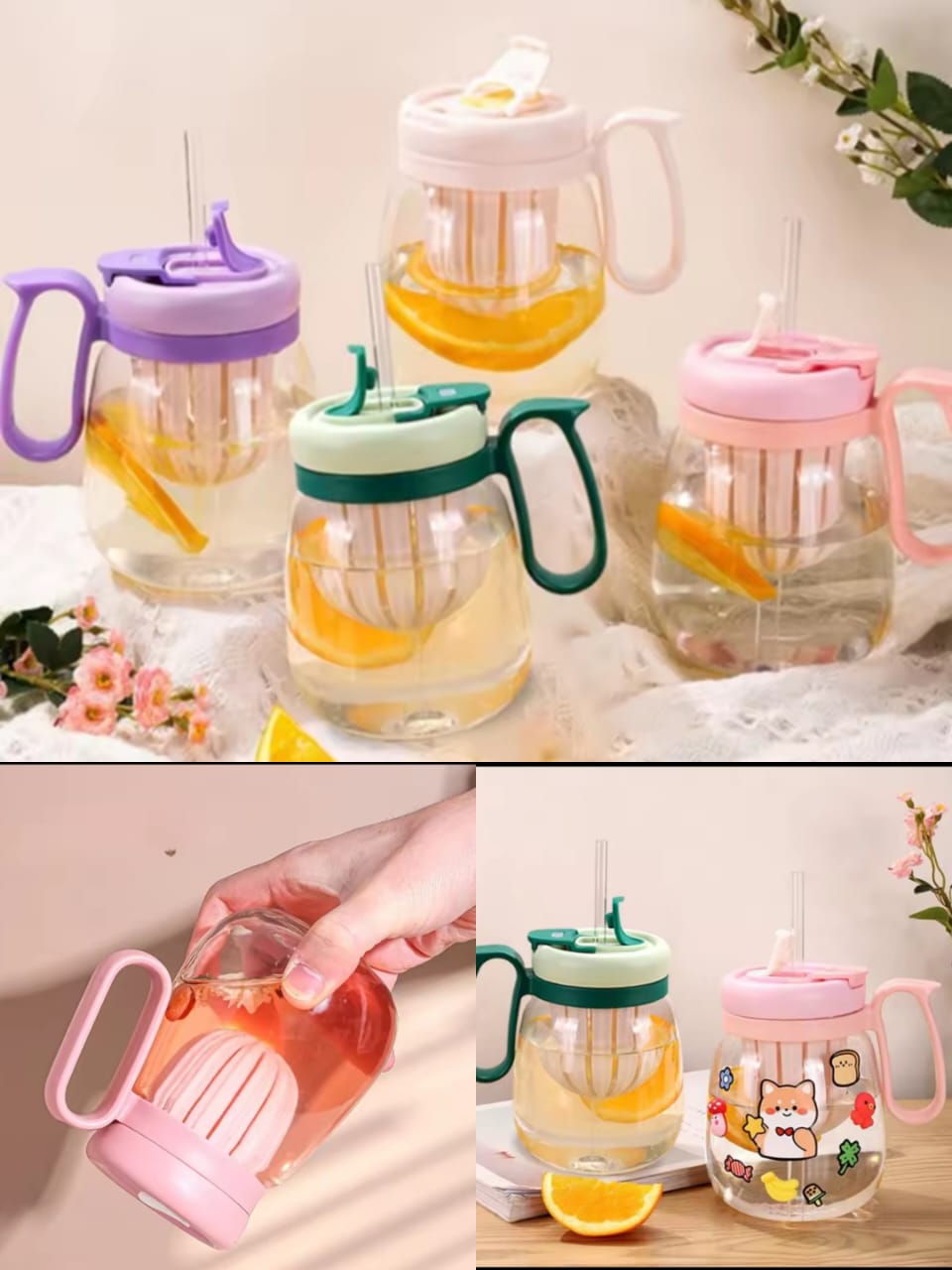 Portable Water Bottle with Straw