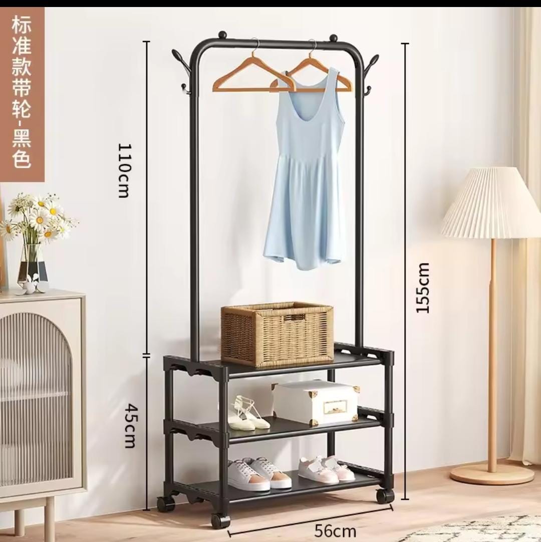 3-Layer Metal Clothes Rack for Home Storage