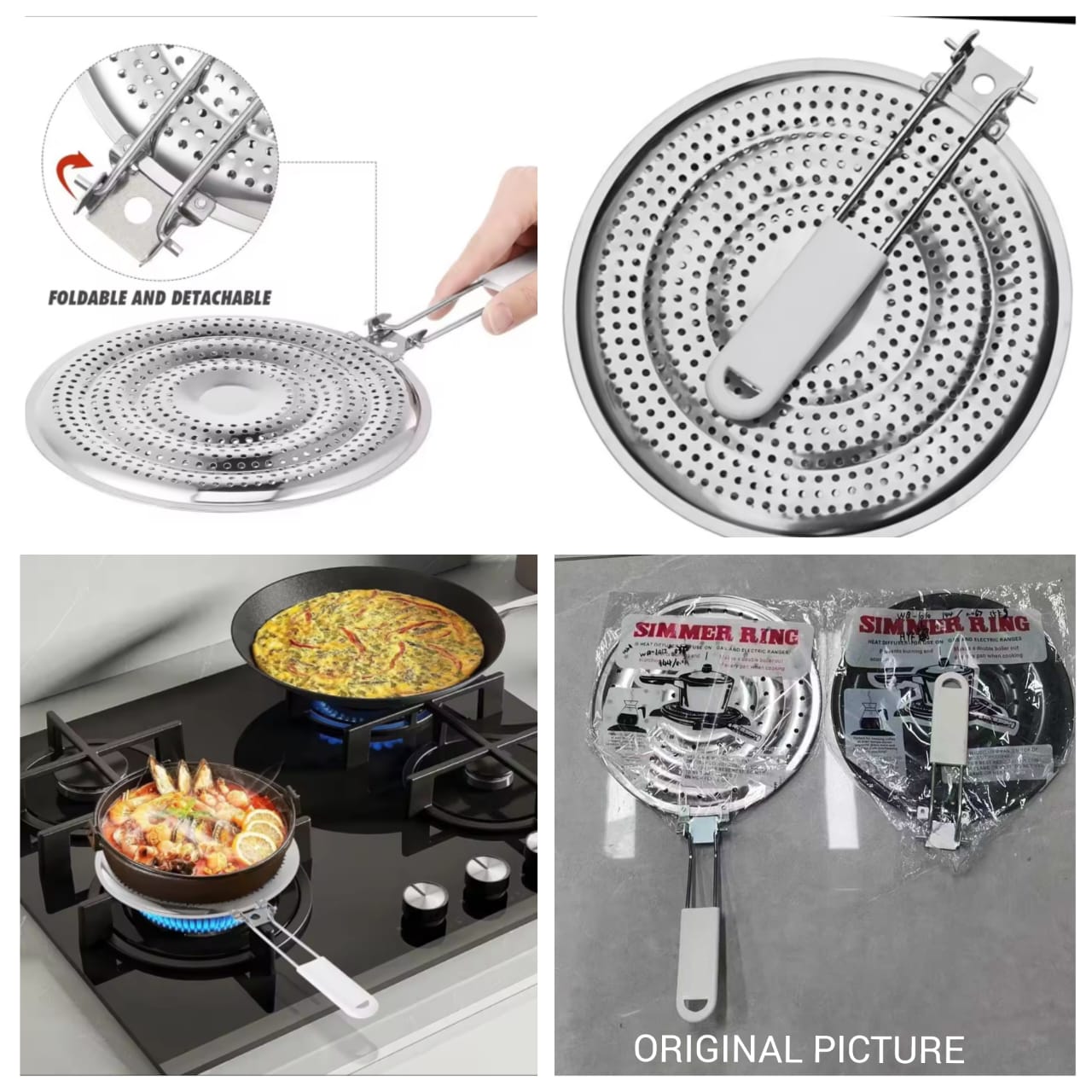 Foldable Stainless Steel Pot Mat Heat Diffuser