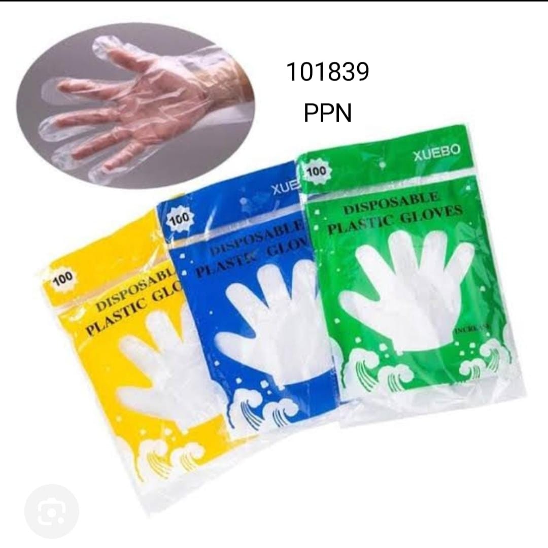 100pcs Transparent Multipurpose Disposable Plastic Gloves
