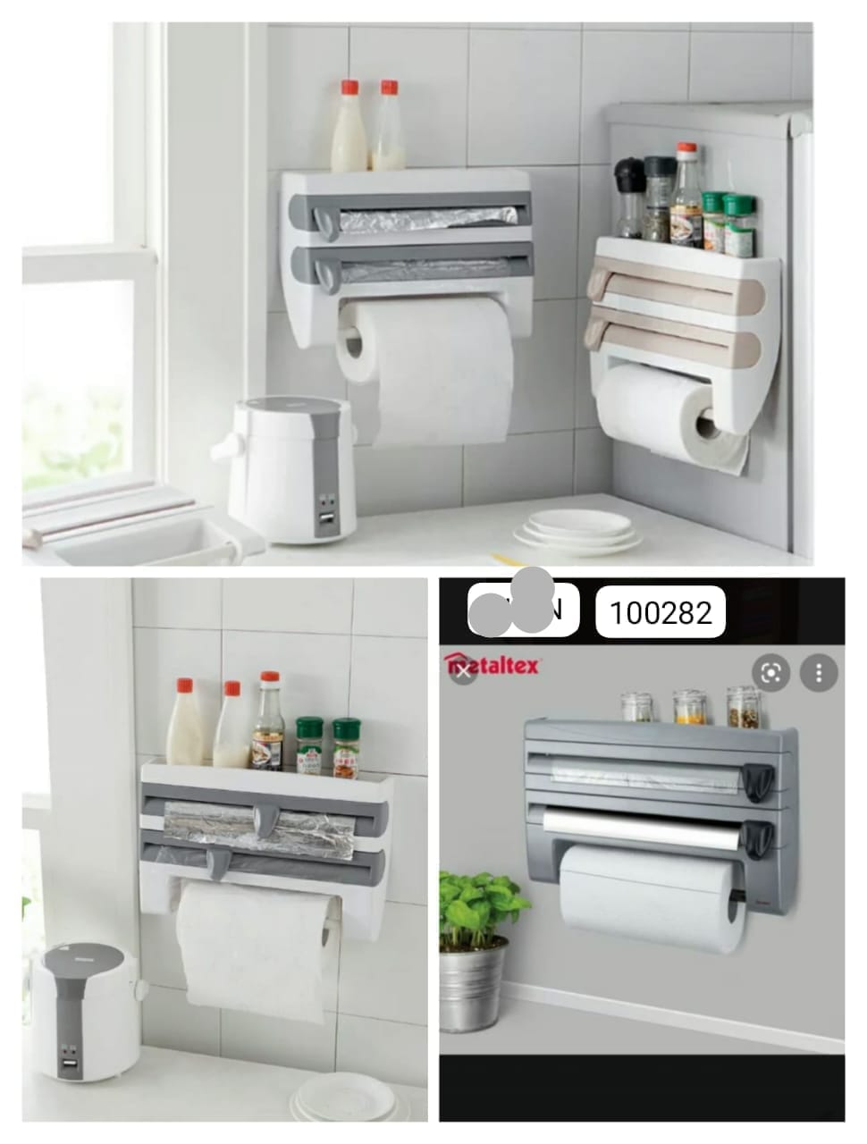 4-in-1 Kitchen Roll Dispenser – Wall-Mounted Cutter & Towel Holder