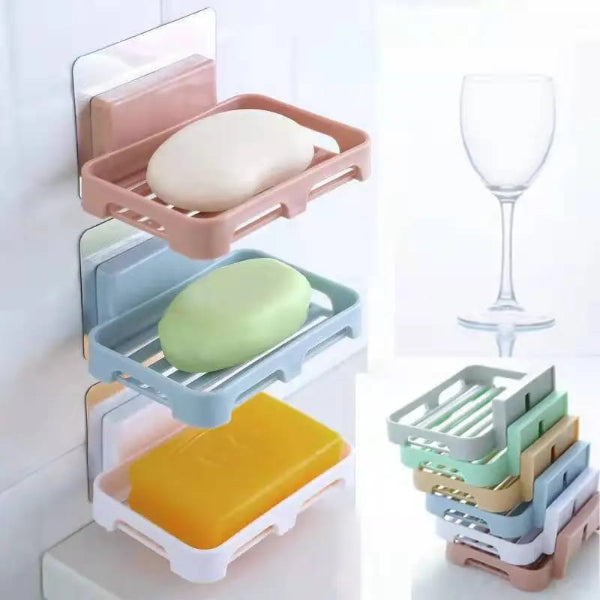 Wall Mounted Plastic Soap Dish – Self-Adhesive Tray