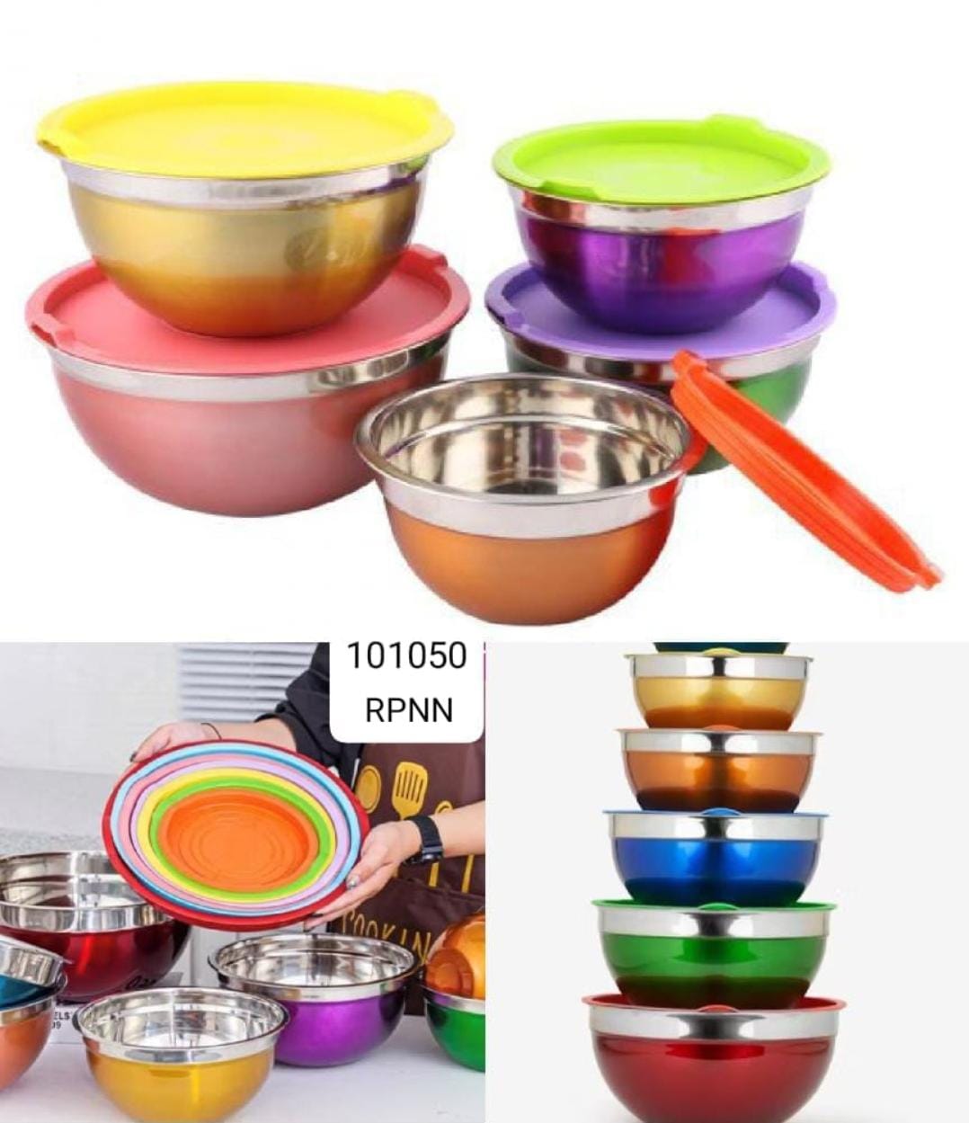 5PCS Stainless Steel Mixing Bowl Set