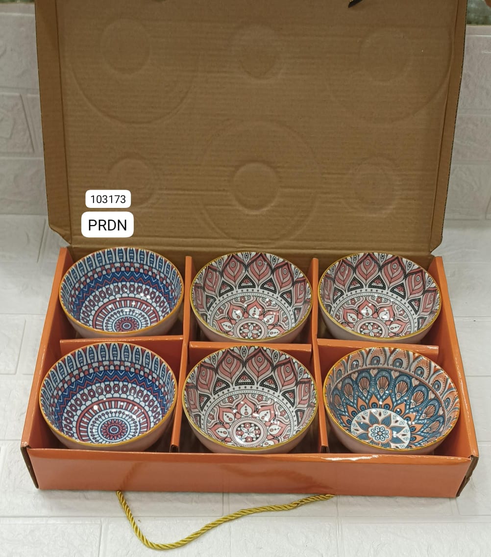 Set of 6 Premium Ceramic Serving Bowls