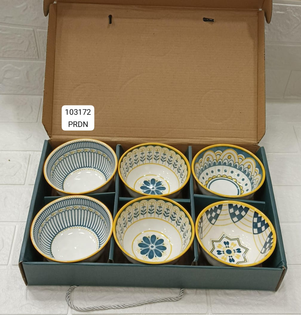 Set of 6 Premium Ceramic Serving Bowls