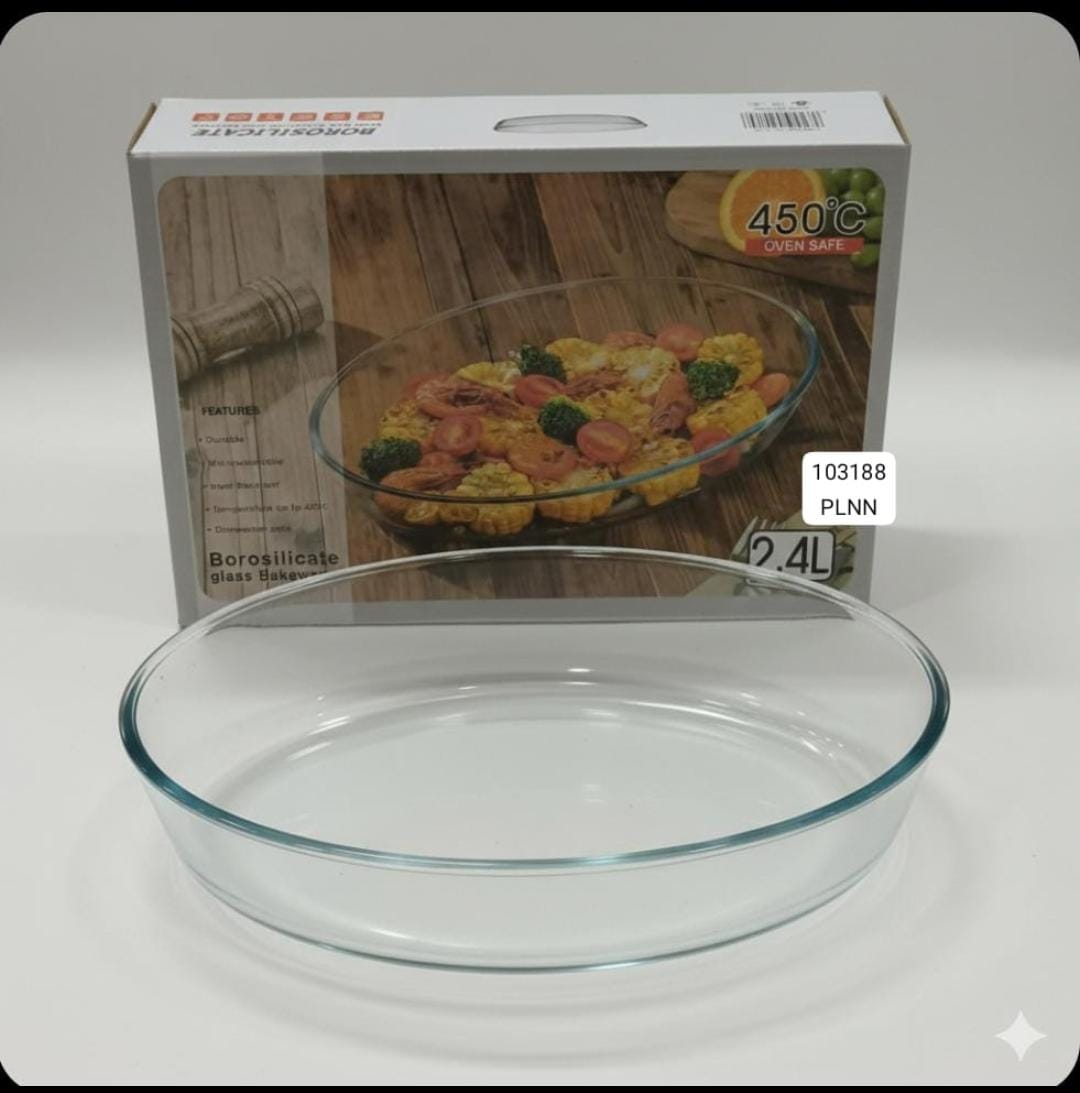 Large Capacity Round Glass Baking Dish – Heat Resistant 450°C