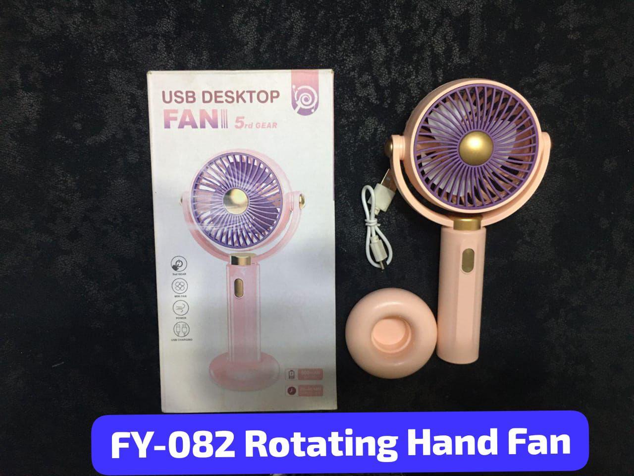 Rotating Hand Fan – Portable USB Rechargeable Silent Cooling Fan