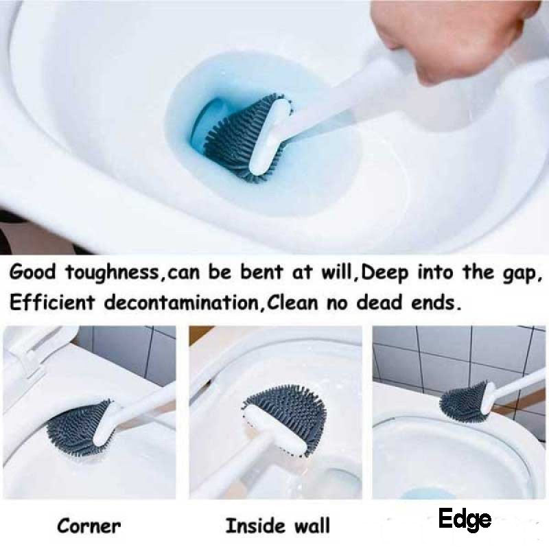 Toilet Brush Cleaner WC Cleaner Flexible Toilet Brush With Quick Drying Holder