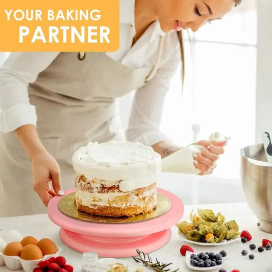 360° Rotating Non-Slip Cake Turntable Stand for Baking & Decorating