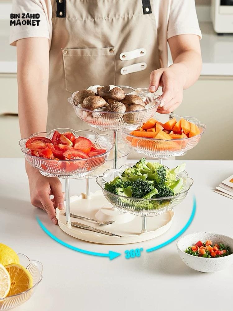 Rotatable Luxury Fruit Plate & Snack Tray