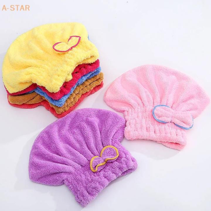 Microfiber Quick-Dry Hair Wrap Towel Bowknot Bath Spa Cap