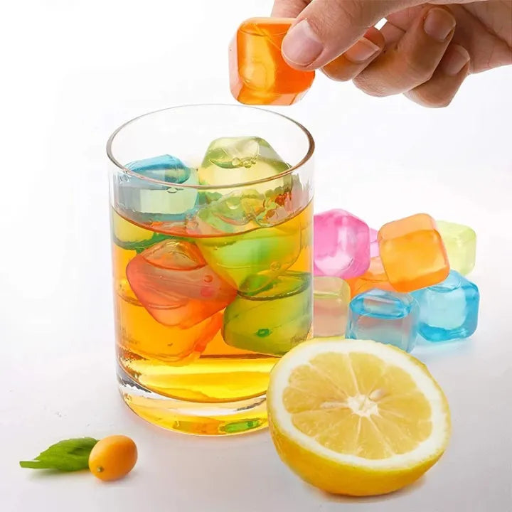 10 Piece Reusable Colorful Plastic Ice Cubes BPA Free Quick Freeze Non Diluting