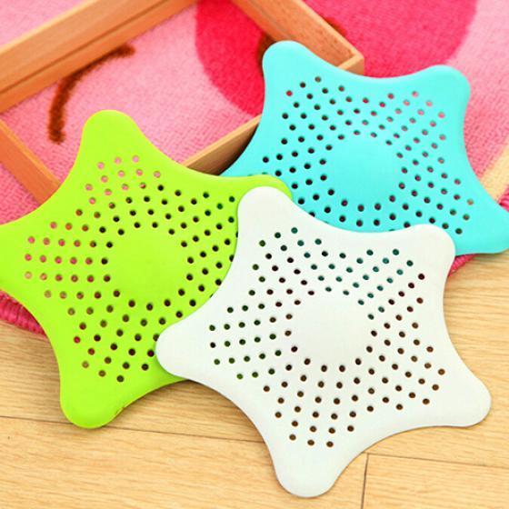 Silicone Star Sink Strainer Bathroom & Kitchen Hair Catcher Sink Filter Drain