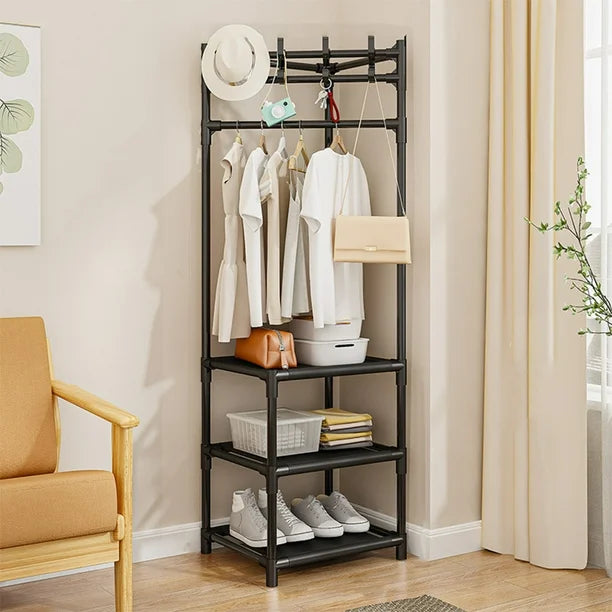 Metal Clothes Rack Corner Storage Organizer