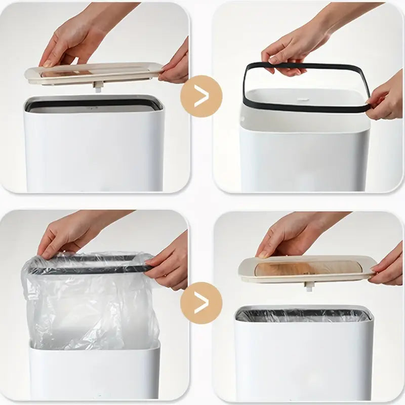 Wooden High-Foot Square Dustbin – Modern Waste Bin