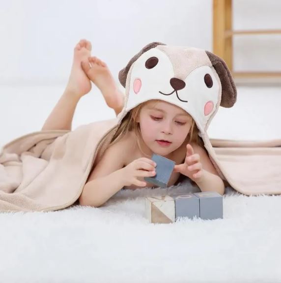 Cute Cartoon Animal Baby Bath Shawl & Swaddle Wrap