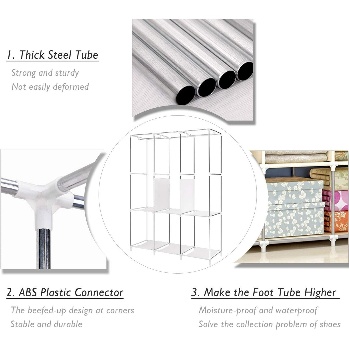 Non-woven Cloth Wardrobe Folding Portable Clothing Storage Cabinet Almari (Premium Quality)