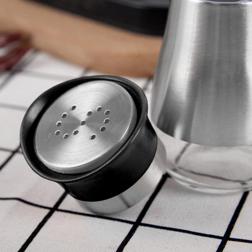 Glass Salt and Pepper Set with Stand