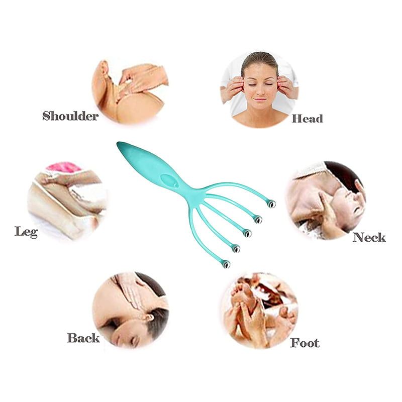 5 Finger Head Massager Stainless Steel Roller for Relaxation