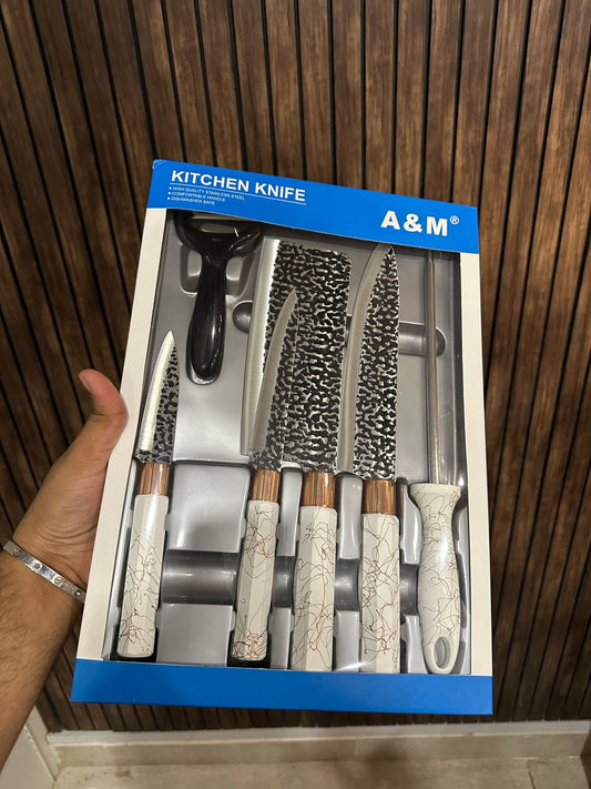 6-Piece Premium Kitchen Knife Set with Free Peeler – Chef Quality