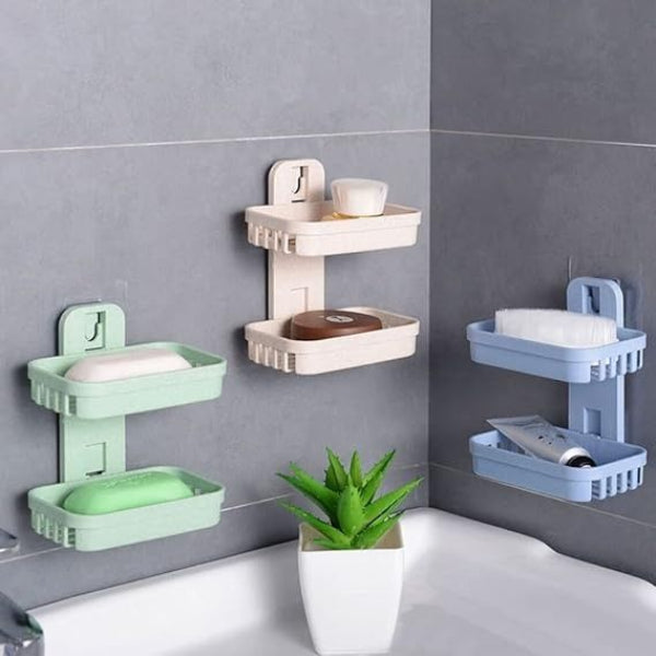 Wall-Mounted Double Layer Soap Dish Holder