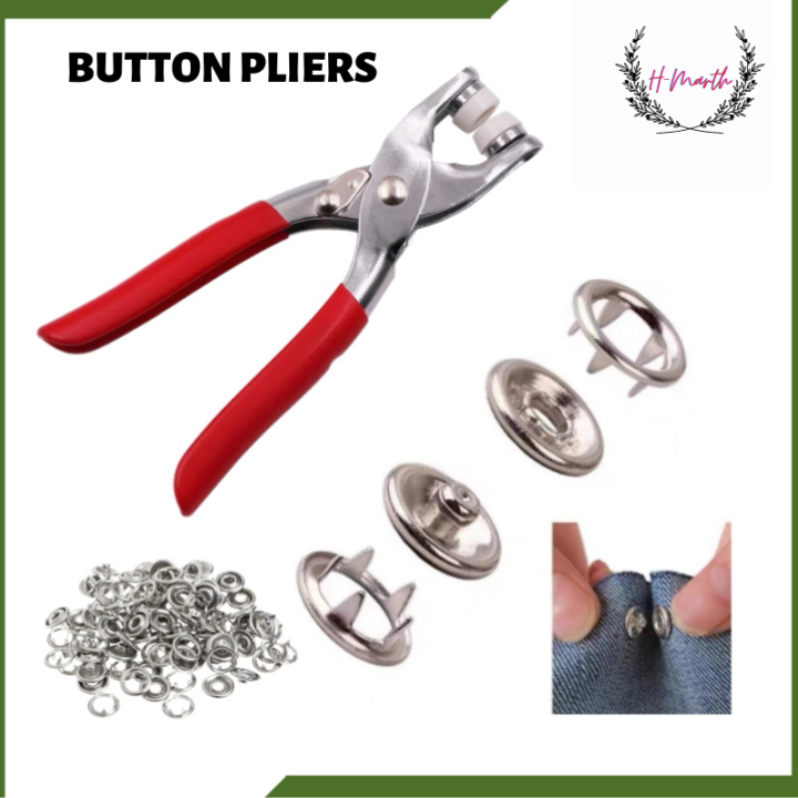 50-Piece Metal Snap Button Set with Hand Pressure Pliers