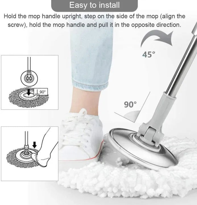 Universal Microfiber Spin Mop Head Replacement – Round
