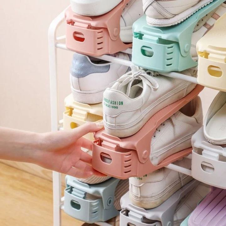 Adjustable Double-Layer Shoe Rack Stand Space-Saving Organizer