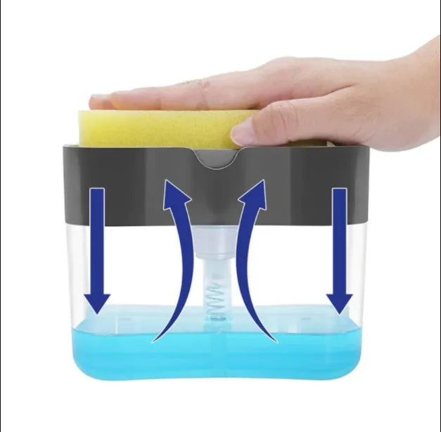 Transparent 2-in-1 Soap Dispenser with Sponge Holder