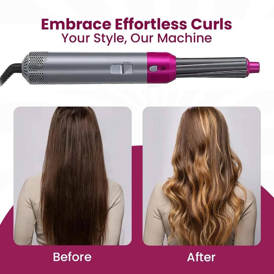 5 in 1 Hair Straightener Brush  Hair Curler Hair Dryer